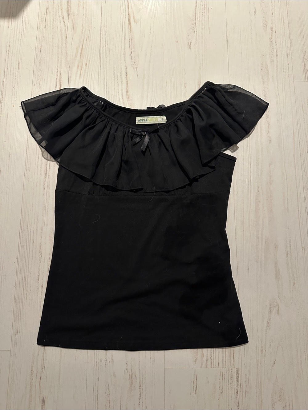 Apple Bottoms Black Ruffle Off-Shoulder Camisole